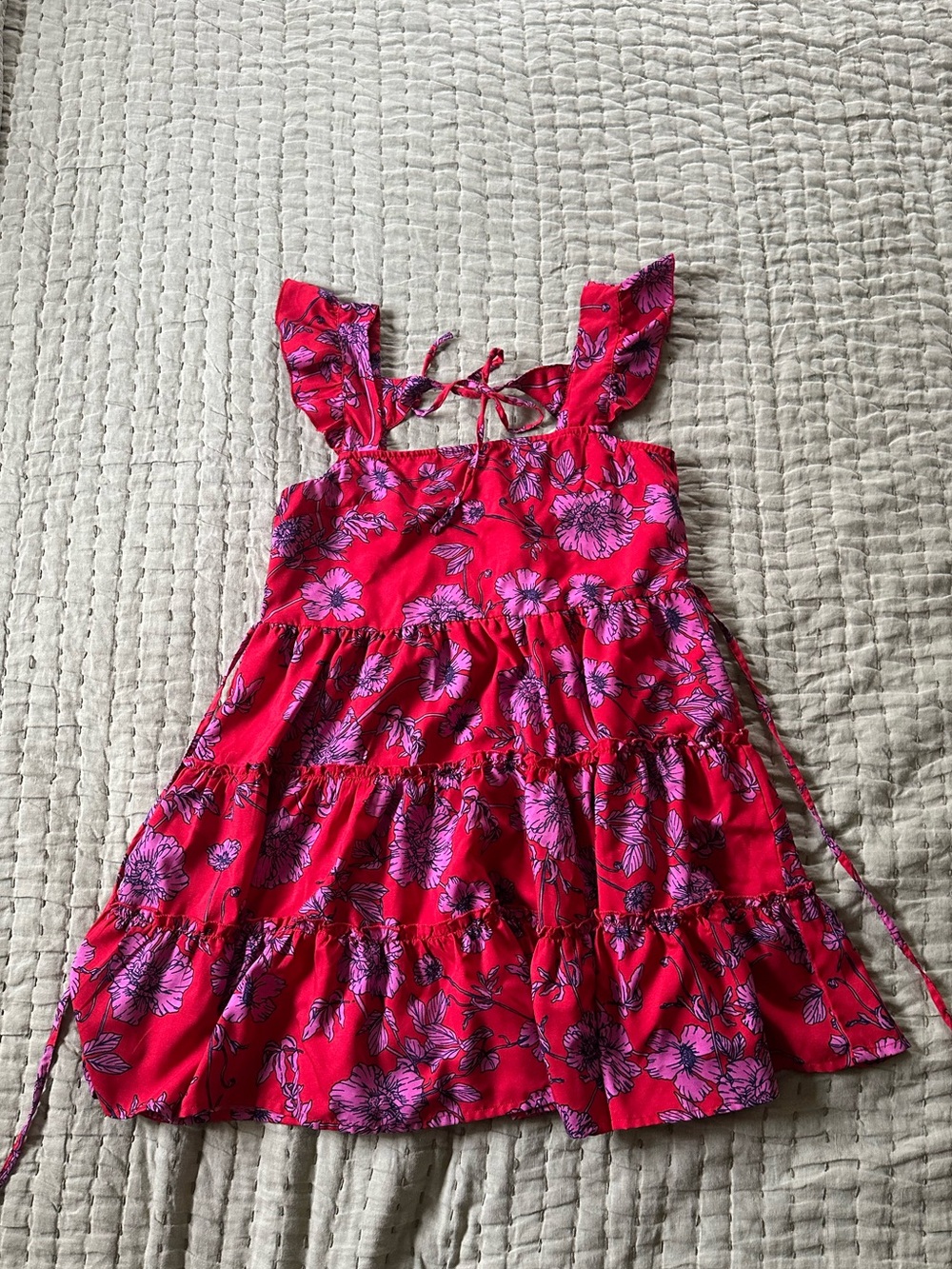 Pink Floral Tiered Sundress